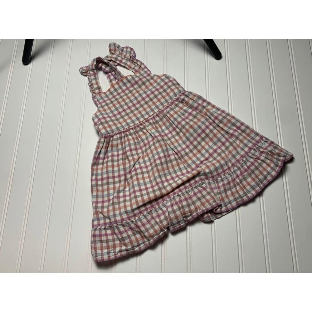 Cat & Jack Plaid Dress Ruffle Detail Sleeveless Girls 2T Summer Cute